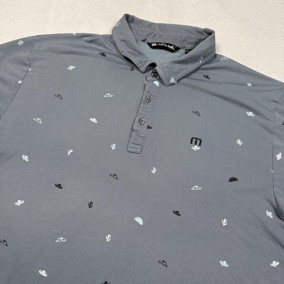 Travis Mathew Other - TravisMathew Polo Shirt Mens 2XL Gray All Over Print Golf Cactus Sombrero‎ Taco